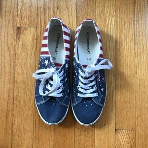 American Flag Superga Sneakers - Womens Size 10.5